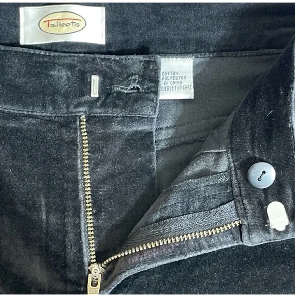 TALBOTS Stretch Velveteen straight pants in Classic Black Size 4–FALL STAPLE!!! - Picture 6 of 11